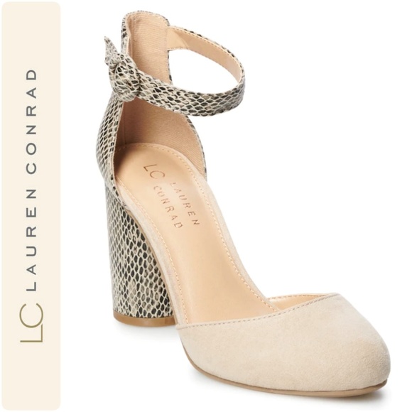 LC Lauren Conrad Shoes - NEW Lauren Conrad Hydrangea Snakeskin D'Orsay Heel